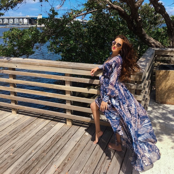 Floral Chiffon Maxi Dress - Picture 5 of 8